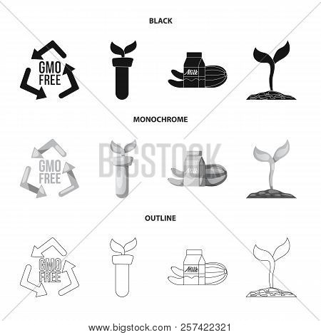 Vector Illustration Of Genetic And Plant Sign. Set Of Genetic And Biotechnology Vector Icon For Stoc