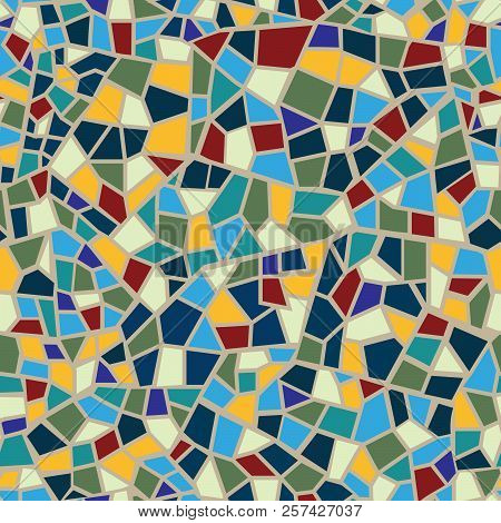 Abstract Mosaic Sheet Seamless Pattern. Geometric Tile Backgroun