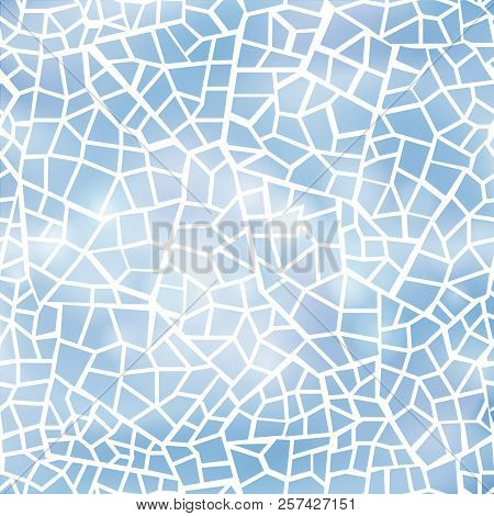 Abstract Mosaic Sheet Seamless Pattern. Geometric Tile Background. Ceramic Fragment Decorative Backd