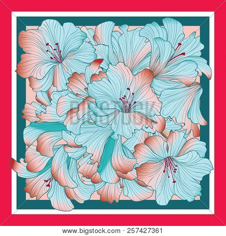 Floral Pattern Decor For Silk Tiussiue. Flower Background