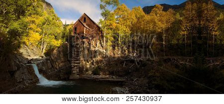 Panorama Of The Historic Crystal Mill In Colorado