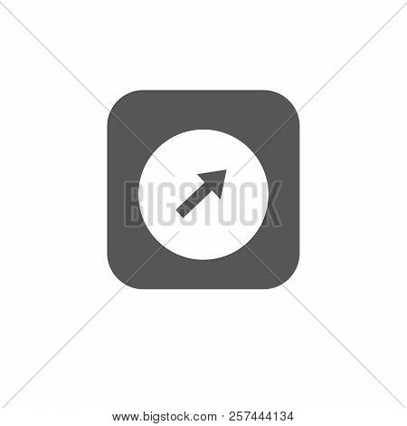 Icon Arrow In Black Square, Vector Illustration Isolated On White Background