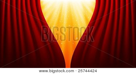 rote Vorhänge und Licht, Vektor