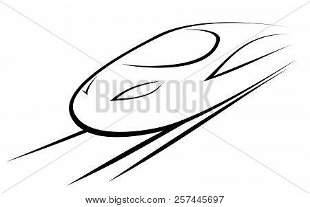 Vector Illustration Of A High-speed Train On A Maglev Or A Railroad Track