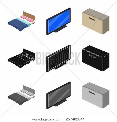 Vector Design Of Bedroom And Room Sign. Collection Of Bedroom And Furniture Stock Vector Illustratio