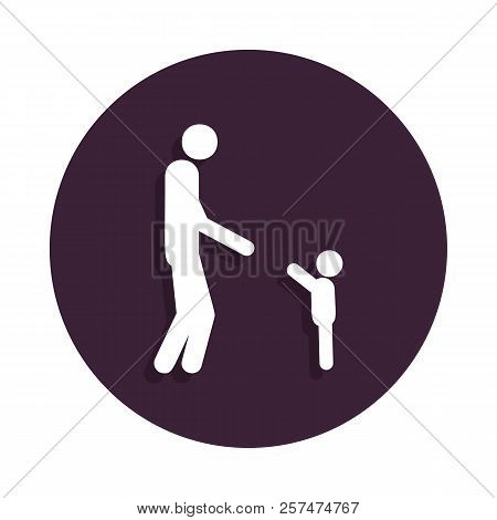 Child Reaches Father Icon In Badge Style. One Of Marriage Collection Icon Can Be Used For Ui, Ux
