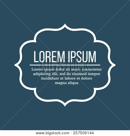 Vintage Black Frame Empty . Retro Premium Quality Label With Text. Vector Illustration