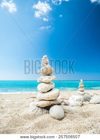 Avali beach, Lefkada island, Greece. Beautiful turquoise sea on the island of Lefkada in Greece