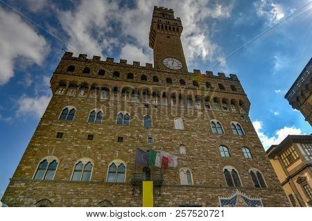 Palazzo Vecchio In The Piazza Della Signoria In Florence, Italy.