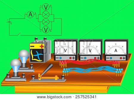 Physical Instruments On The Table For Conducting Experiments, Laboratory Robots, For Studying The Co