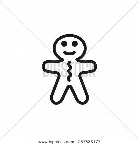 Gingerman Line Icon. Cookie, Character, Treat. Dessert Concept. Vector Illustration Can Be Used For 