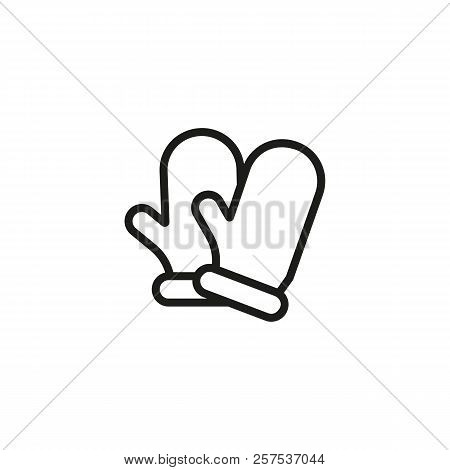 Santa Mittens Line Icon. Accessory, Costume, Cold. Christmas Concept. Vector Illustration Can Be Use