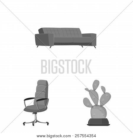 Vector Design Of Furniture And Work Logo. Collection Of Furniture And Home Stock Vector Illustration