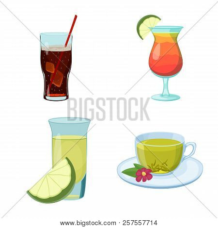 Isolated Object Of Drink And Bar Symbol. Collection Of Drink And Party Stock Vector Illustration.