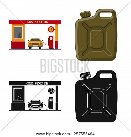 Vector Design Of Oil And Gas Symbol. Set Of Oil And Petrol Stock Vector Illustration.