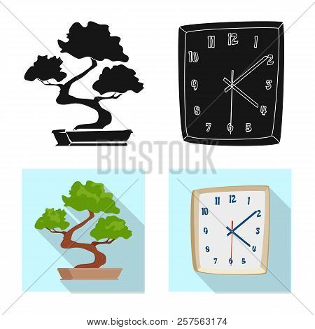 Vector Illustration Of Furniture And Work Icon. Collection Of Furniture And Home Stock Symbol For We