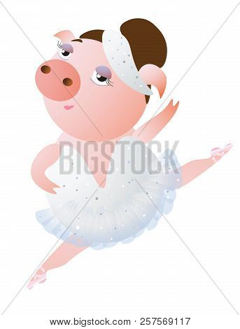 Lovely Dancing Piglet In A Ballet Tutu.