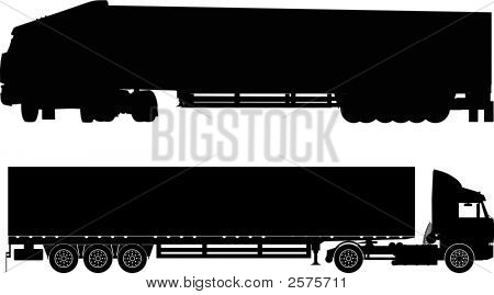 เวกเตอร์คาร์ Semi-Trucks