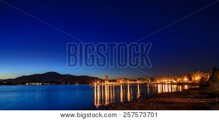 Magog, Province Of Quebec, Canada, September 2018. Nautical Observatory Tower At Sunset Or Sunrise O