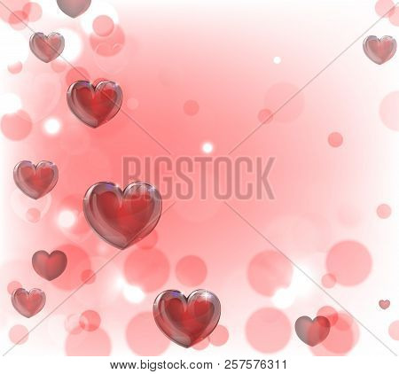 A Valentines Day Hearts Red Background With Bokeh Effect