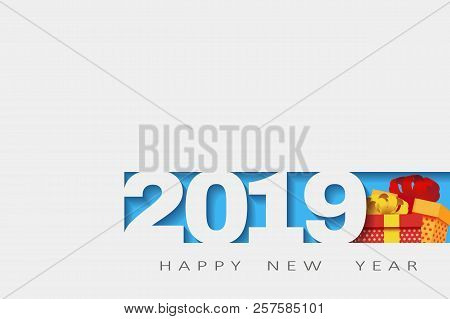 2019 Happy New Year. Numbers Design Of Greeting Card Of. Happy New Year Banner With 2018 Numbers. Ve