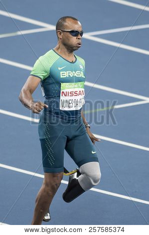 Rio, Brazil - September 08, 2016: Renato Nunes Da Cruz (bra) During Men 100m - T44 Round 1, In The R
