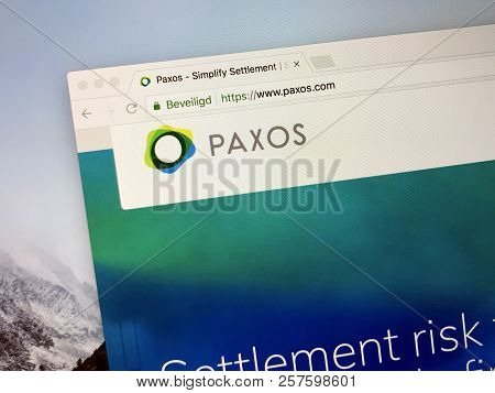 Amsterdam, The Netherlands - September 10, 2018: Website Of Paxos, Blockchain Company Formerly Known