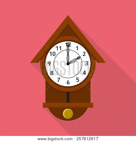 Cuckoo Clock Icon. Flat Illustration Of Cuckoo Clock Icon For Web