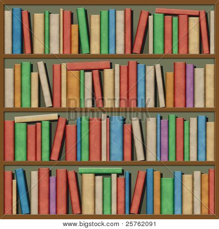 선반에 책의 삽화