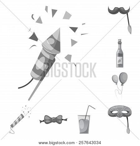 Vector Design Of Party And Birthday Logo. Collection Of Party And Celebration Vector Icon For Stock.