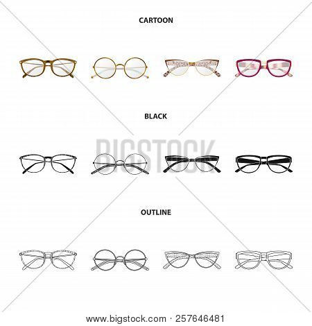 Vector Design Of Glasses And Frame Sign. Collection Of Glasses And Accessory Vector Icon For Stock.
