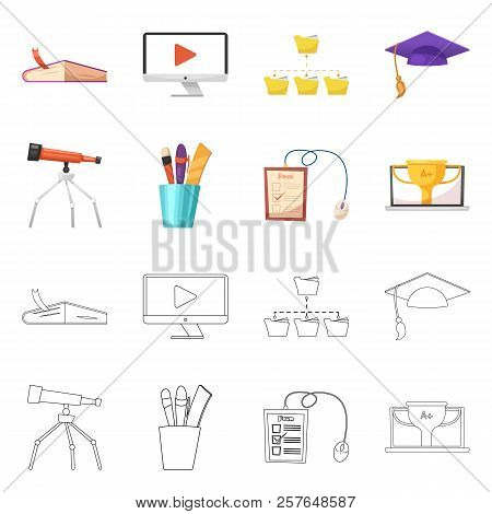 Vector Design Of Education And Learning Logo. Collection Of Education And School Vector Icon For Sto