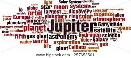 Jupiter Word Cloud Concept. Vector Illustration On White