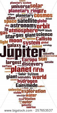 Jupiter Word Cloud Concept. Vector Illustration On White