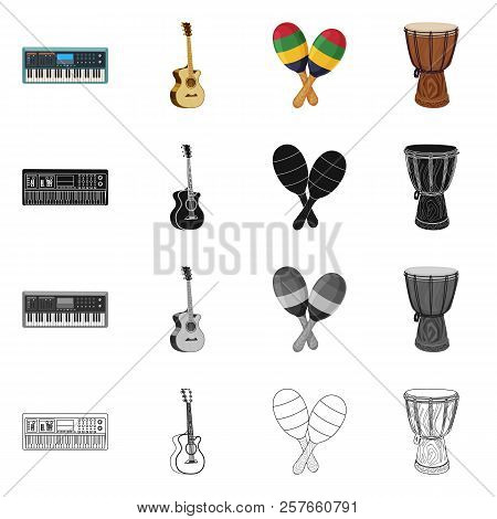 Vector Illustration Of Music And Tune Logo. Set Of Music And Tool Stock Vector Illustration.