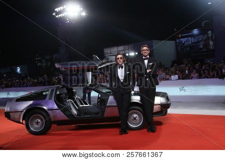 Jason Sudeikis and Lee Pace walk the red carpet ahead of the 'Driven' Premiere And Closing Night during the 75th Venice Film Festival at Sala Grande on September 8, 2018 in Venice, Italy. 