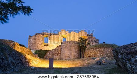 View At Twilight Of The Ruined Palace Of Christopher Moura (cristovao De Moura) In The Historic Vill