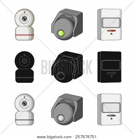 Vector Design Of Cctv And Camera Icon. Collection Of Cctv And System Vector Icon For Stock.
