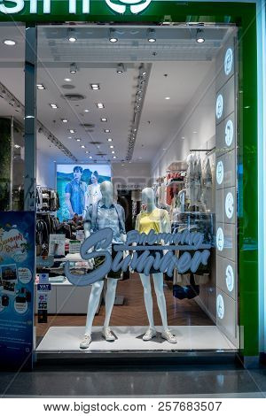 Bossini Shop At Central Westgate Bangkok, Thailand, May 10, 2018 : Fashionable Clothing Brand Of Cas