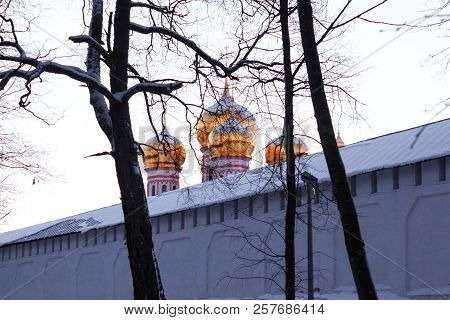 Orthodox Church In The Winter. Iversky Monastery In Valdai, Russia