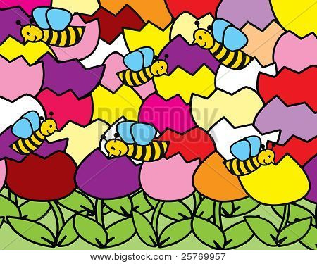 abelhas e tulipas