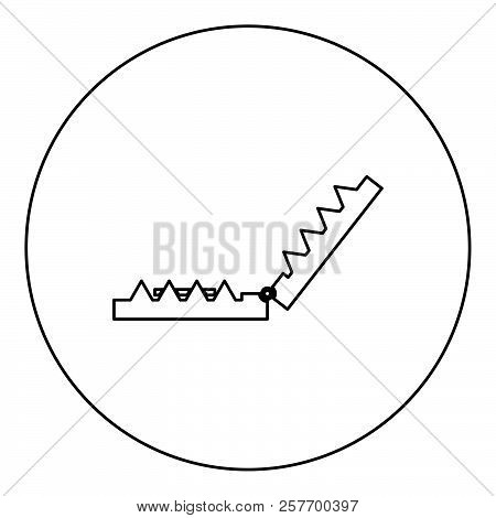 Trap Icon Black Color In Round Circle Outline Vector Illustration