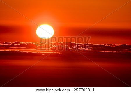 Mar De Nubes, Sea Cloud On The High Mountains Phenomenon In Tenerife, Canary Island