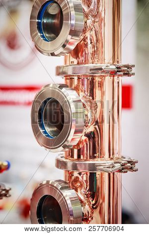 Fragment Of Copper Alembic For Making Alcohol