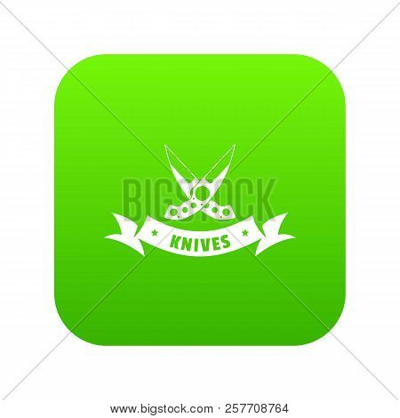 Knive Weapon Icon Green Isolated On White Background