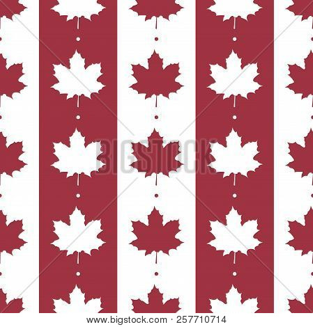 Maple Leaf Canadian Seamless Pattern With Dots