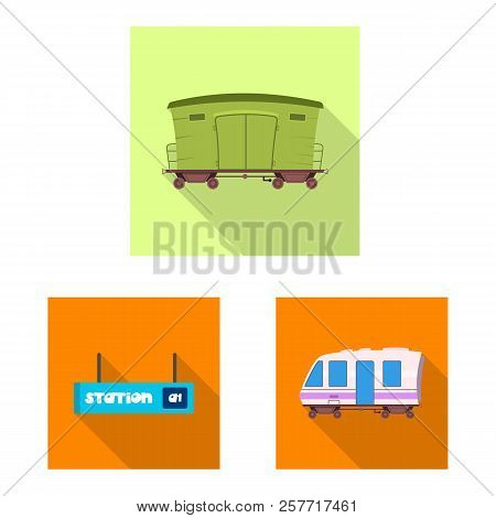 Vector Illustration Of Train And Station Logo. Collection Of Train And Ticket Stock Vector Illustrat