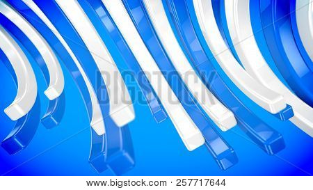 Moving Concave Blue And White Color Bars