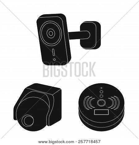 Isolated Object Of Cctv And Camera Sign. Collection Of Cctv And System Stock Symbol For Web.