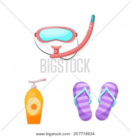 Vector Illustration Of Pool And Swimming Icon. Collection Of Pool And Activity Vector Icon For Stock